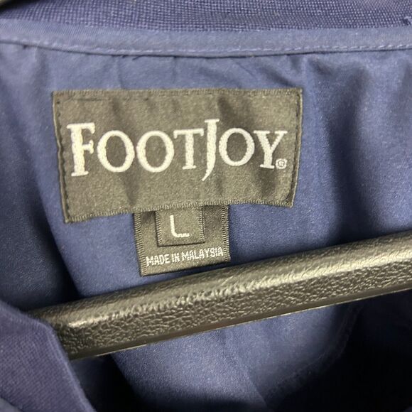 FootJoy Men's Large V-Neck Golf Windbreaker Pullover Jacket Navy Blue - Picture 2 of 5